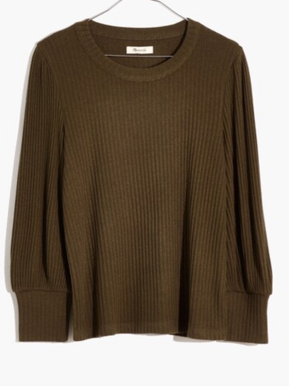 Madewell // Brushed Rib Pleat-Sleeve Top